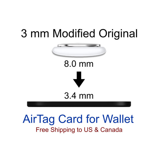 Modified 3 mm Slim Genuine Apple AirTag Card for Wallet
