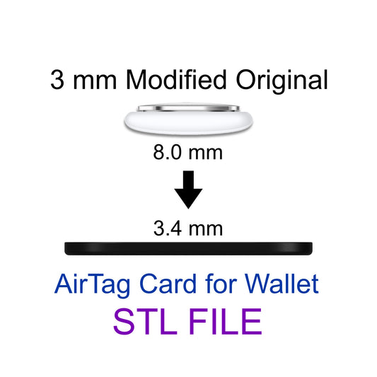 Kit de conversion DIY pour modification de carte portefeuille Apple AirTag 3 mm Téléchargement numérique STL