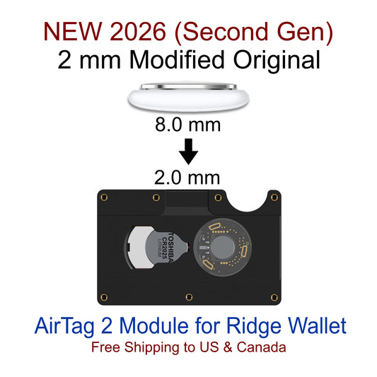 Modified 2 mm* Slim Apple AirTag (2nd Generation) Ridge Wallet Side Panel Module