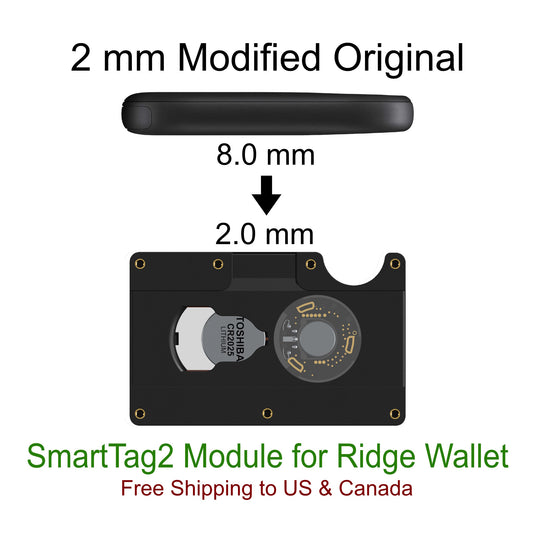 Modifiziertes 2 mm schlankes Samsung SmartTag2 Ridge Wallet Seitenpanelmodul